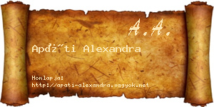 Apáti Alexandra névjegykártya