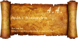 Apáti Alexandra névjegykártya
