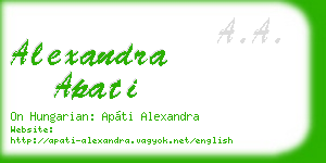 alexandra apati business card