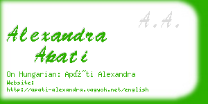 alexandra apati business card